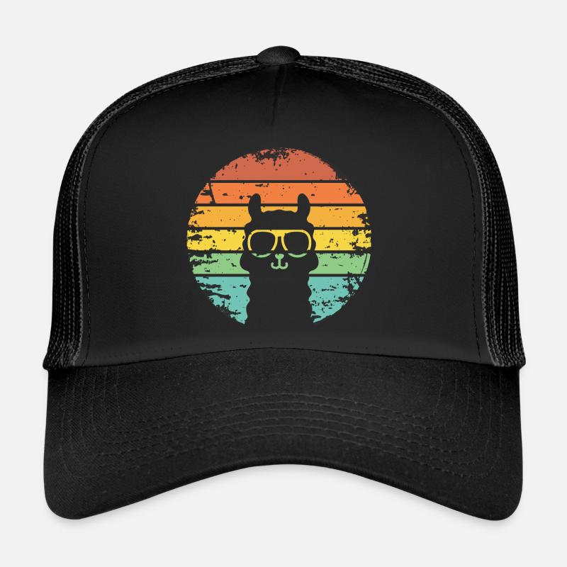 rétro coucher de soleil lama lama alpaga élégant Casquette trucker 