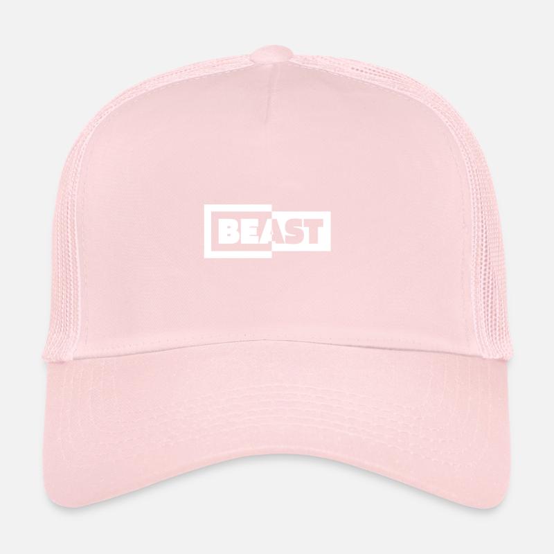 00383 Black white beast Trucker Cap