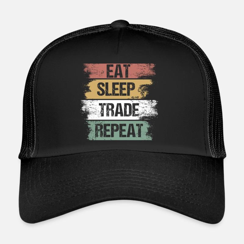 Trader - Trade - Geld - Zahlung - Geschenk - Trucker Cap - Schwarz/Schwarz