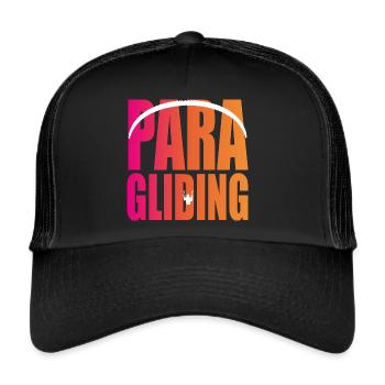 Paragliding lettering Paraglider orange - Trucker Cap - black/black - Front