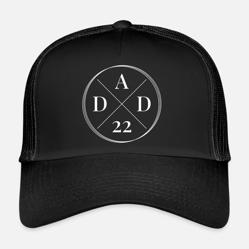 Dad 2022 werdender Vater Papa 2022 - Trucker Cap - Schwarz/Schwarz