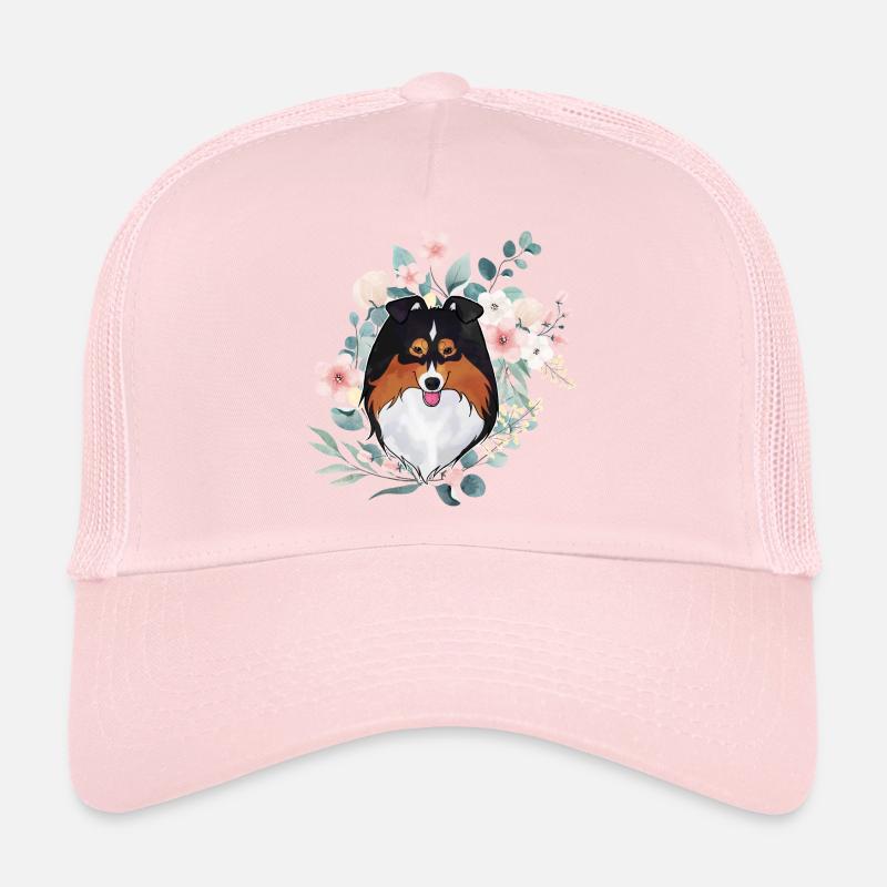 Sheltie schwarze Triblüten Trucker Cap