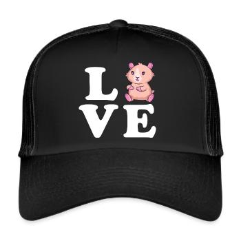 Cochon d’Inde Aime Dire Motif Cochon d’Inde - Casquette trucker  - noir/noir - Devant