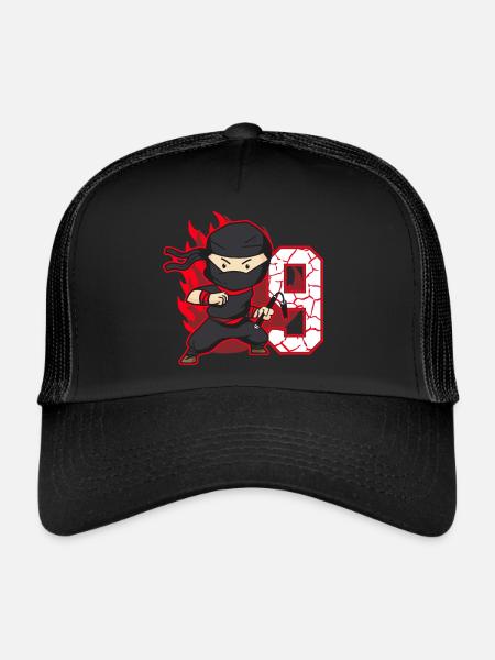 Ninja Fighter Birthday Boy 9 years old Ninjas - Trucker Cap - black/black - Front