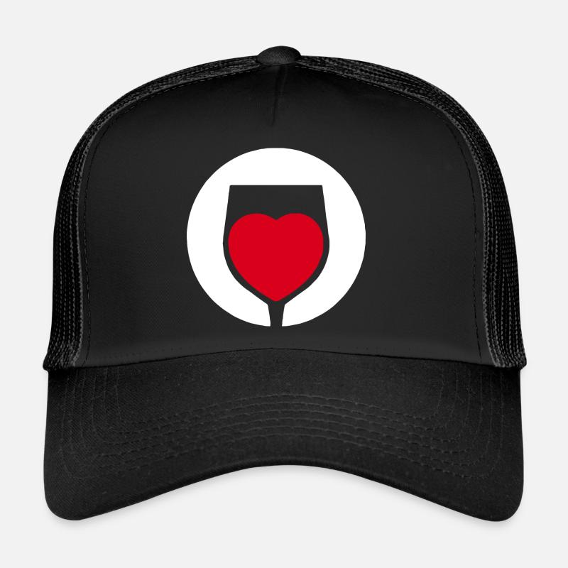 Wein Liebe Weinglas Weintrinker Trucker Cap