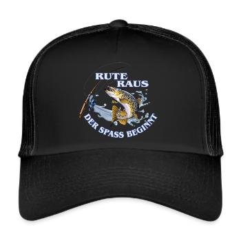 Angler - Trucker Cap - Schwarz/Schwarz - Vorne