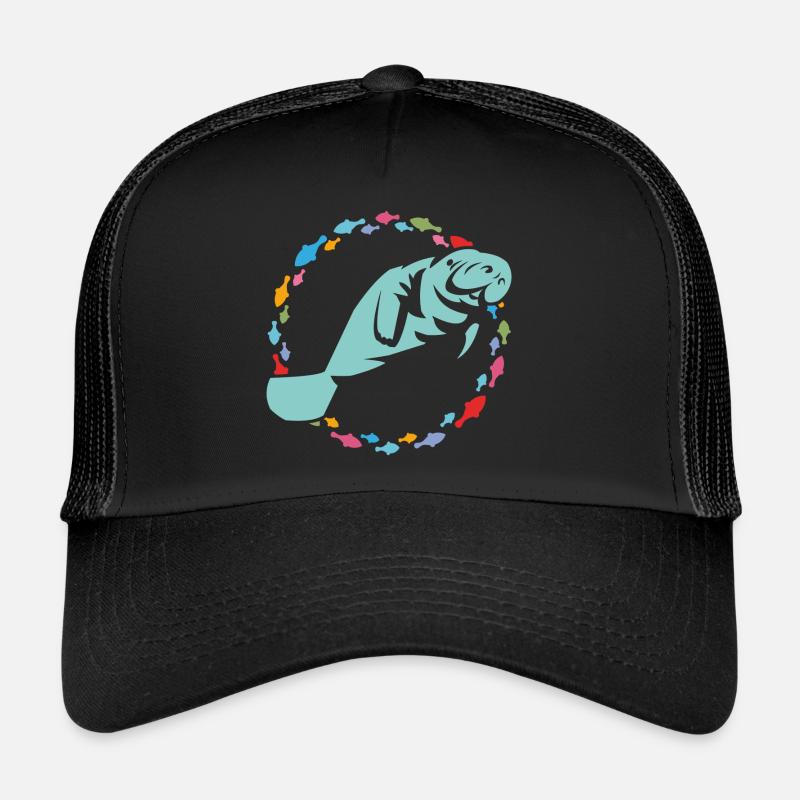 Ich liebe Manatees - Trucker Cap - Schwarz/Schwarz