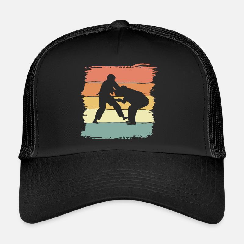 Judo vintage retro Judo Legende - Trucker Cap - Schwarz/Schwarz
