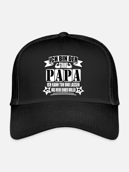 Ich bin der starke Papa - Trucker Cap - Schwarz/Schwarz