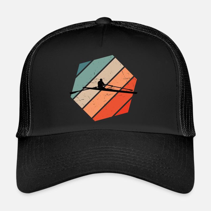 Rowing Damen Rudern Ruderer Herren - Trucker Cap - Schwarz/Schwarz