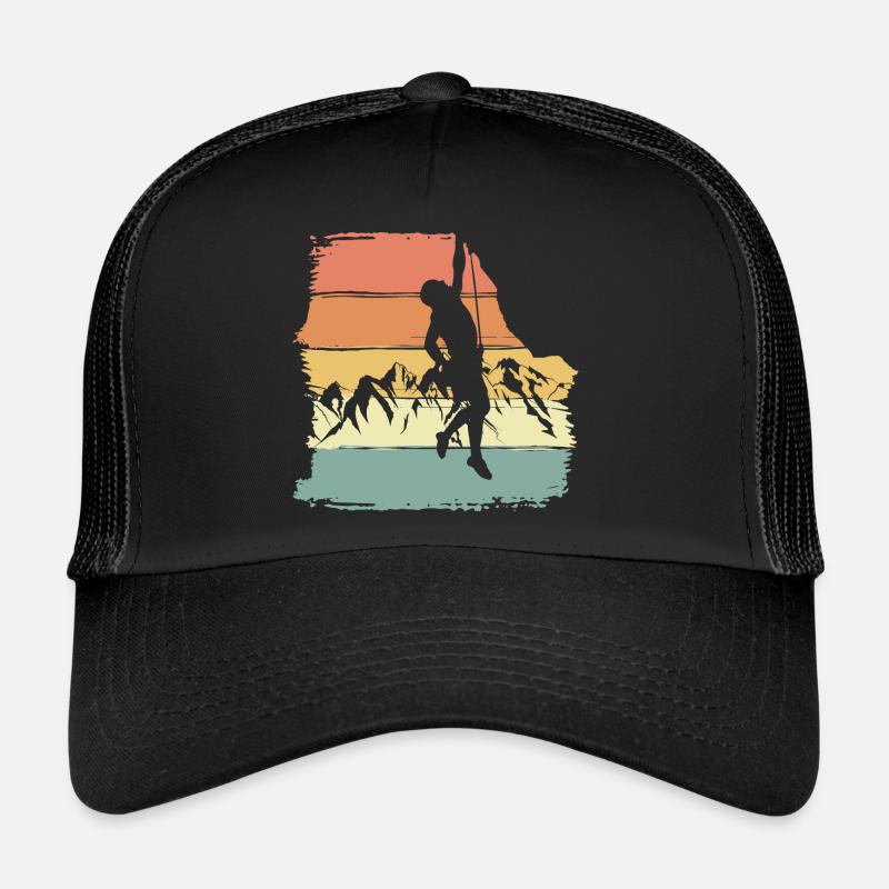 Klettern retro vintage - Trucker Cap - Schwarz/Schwarz