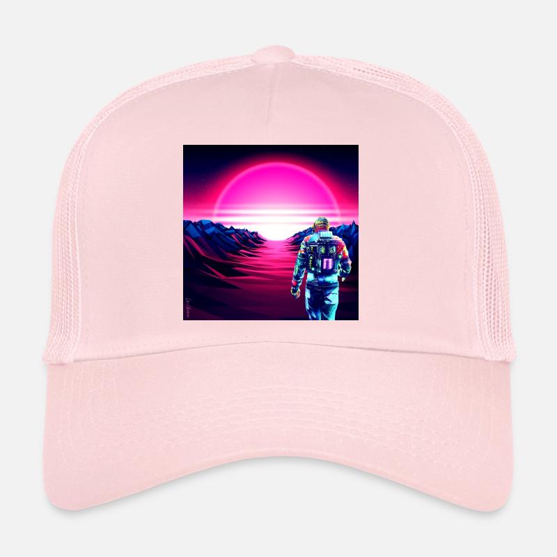 Astronaut Cyber Sunset Pink Gradient - Trucker Cap