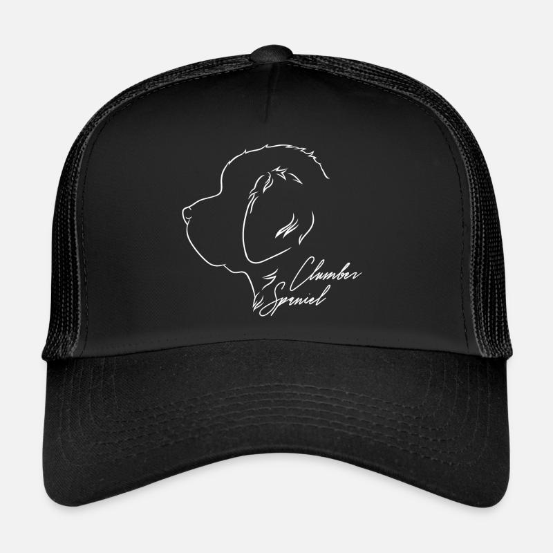 Clumber Spaniel Profil Hunde Hund Wilsigns - Trucker Cap - Schwarz/Schwarz