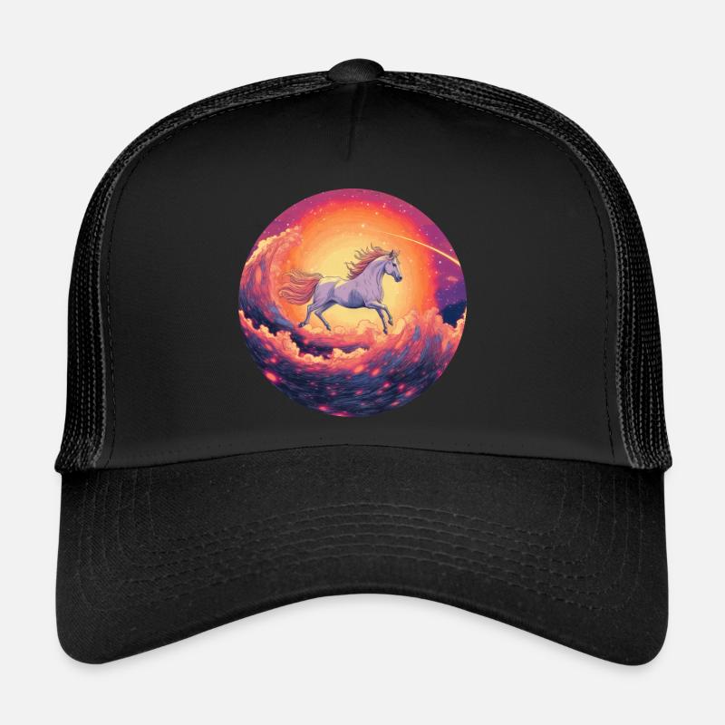 Cheval galactique dans la mer pourpre Casquette trucker 