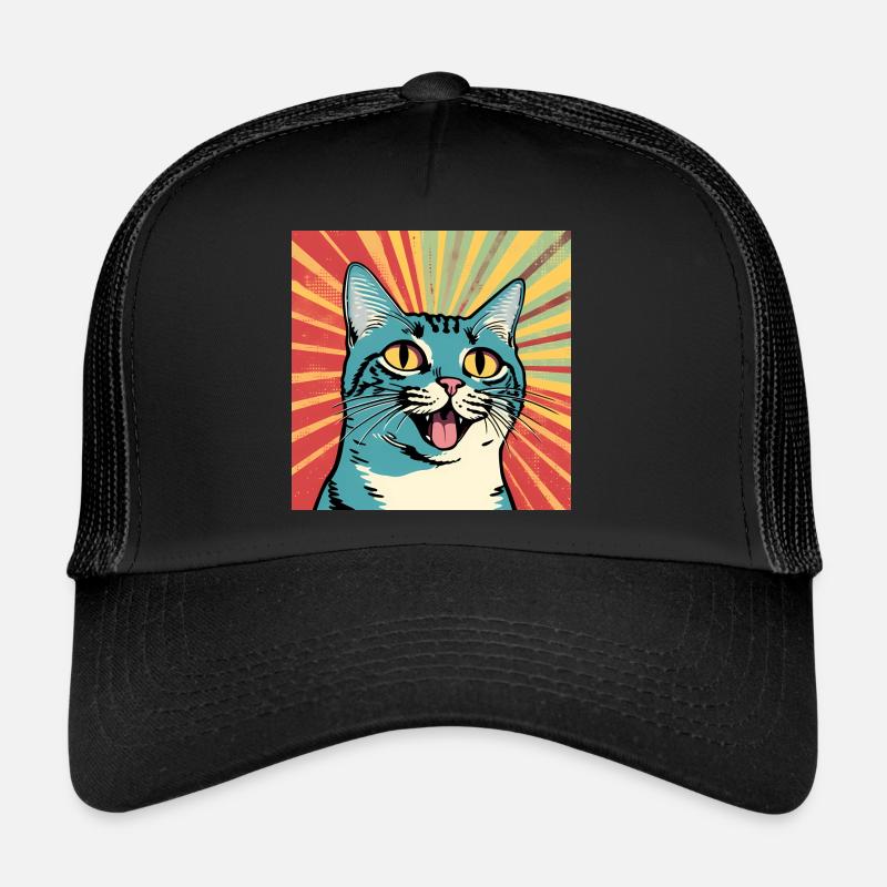 smiling cat - retro pop art Trucker Cap