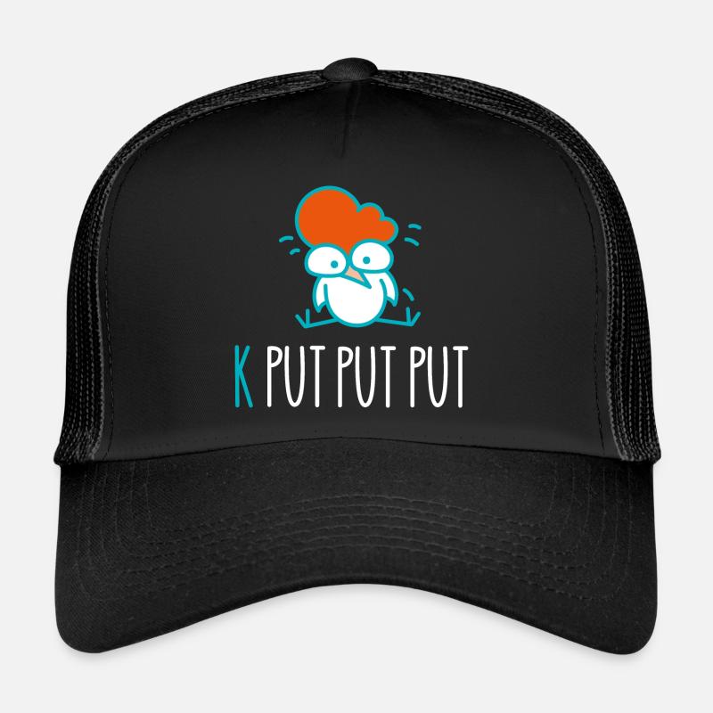 Das lustige Huhn ist müde (a) - Trucker Cap - Schwarz/Schwarz