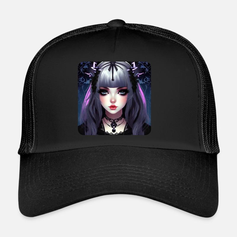 Niedliches Gothik Anime Mädchen Trucker Cap