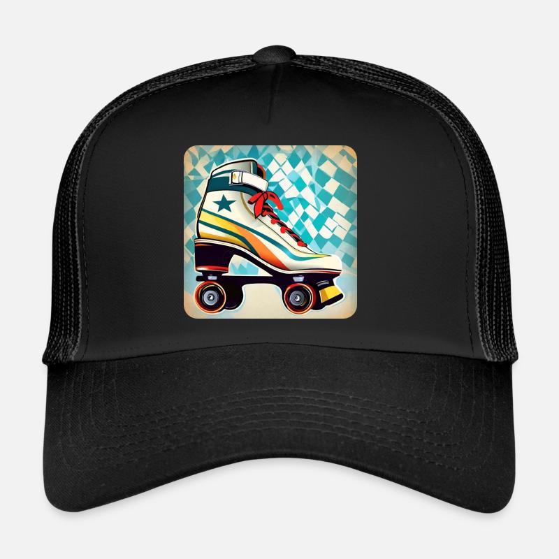 Bunter Disco Rollschuhe Retro Style Trucker Cap