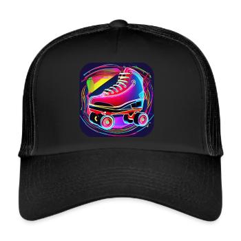 Patins à roulettes Disco colorés dans un style rétro - Casquette trucker  - noir/noir - Devant