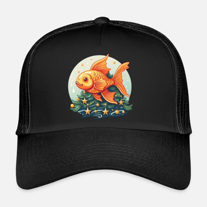 Weihnachtsbaum mit Goldfischen Trucker Cap