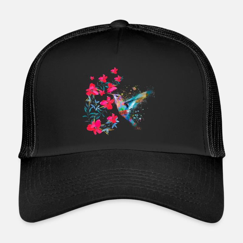 kolibri, graffiti ,malerei, aquarell,vogel,blumen Trucker Cap