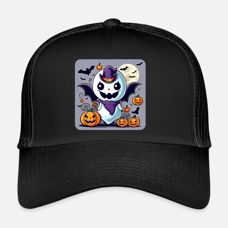 Mignon monstre d’Halloween avec des citrouilles Casquette trucker 