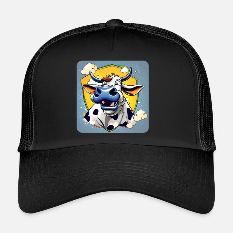 Vache folle - Casquette trucker  - noir/noir