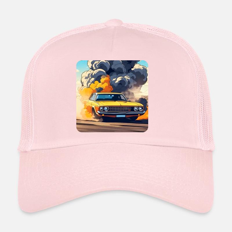 Oldtimer Drift Auto Turbo Rallye mit Rauch Trucker Cap