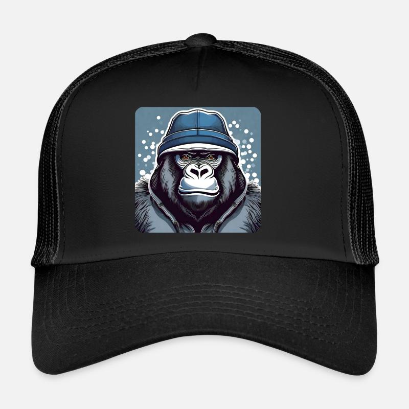 Cool gorilla with winter hat Trucker Cap