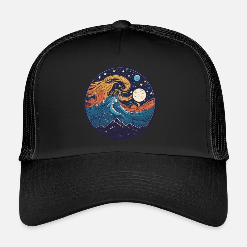 Nacht - Trucker Cap - Schwarz/Schwarz