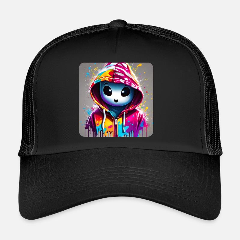 Fantôme mignon dans un sweat à capuche coloré Casquette trucker 