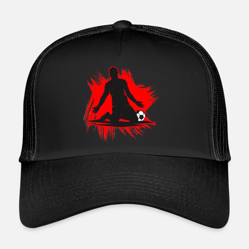 fußball - Trucker Cap - Schwarz/Schwarz