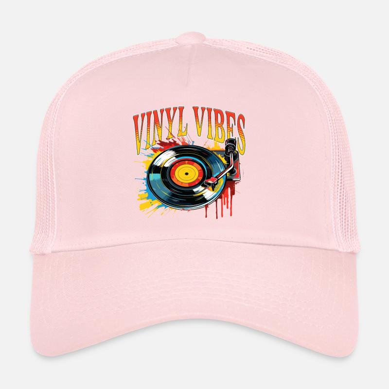 Vinyl Record LP Turntable Retro Trucker Cap