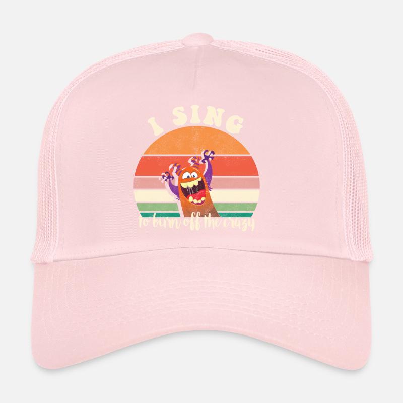 I sing to burn off the crazy retro sunset Trucker Cap