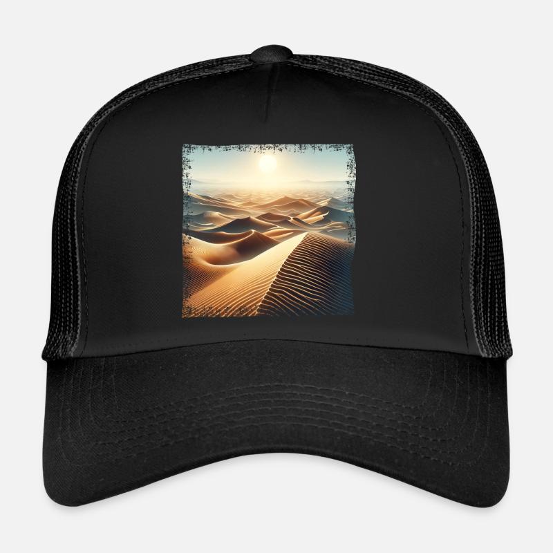 Sahara Wüste Sonnenuntergang - Trucker Cap - Schwarz/Schwarz