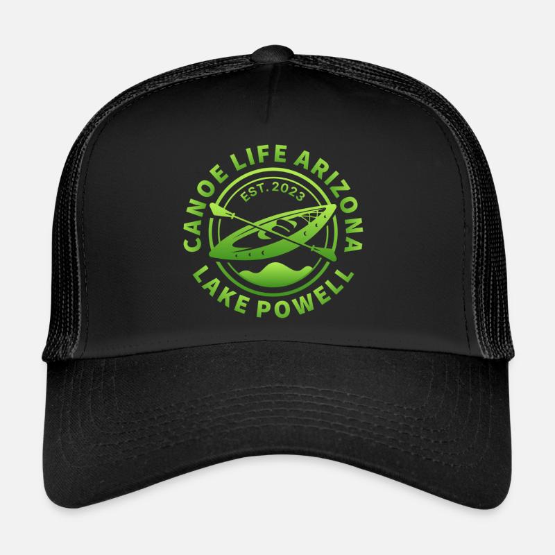 Canoe Life Arizona Design vert fluo - Casquette trucker  - noir/noir