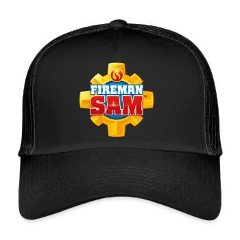 Fireman Sam™ official fire brigade logo - Trucker Cap - black/black - Front