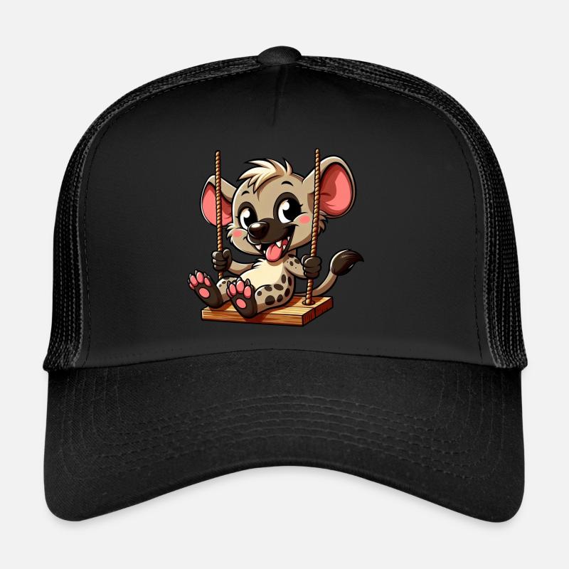 mignonne hyène se balançant terrain de jeu dessin animé Casquette trucker 