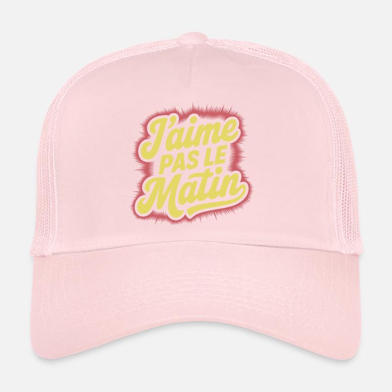 J'aime pas le matin Casquette trucker 