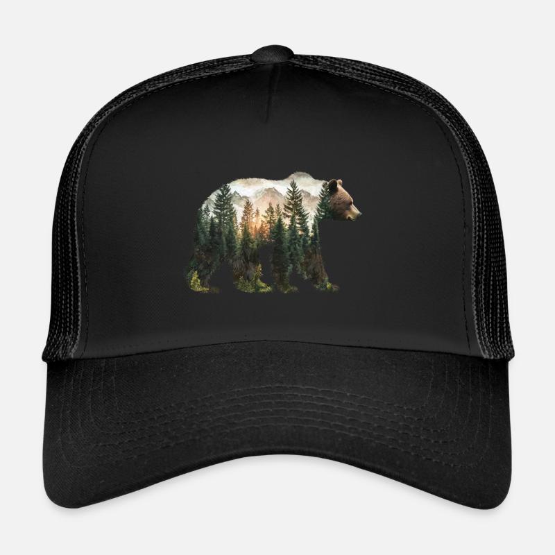 Bear Forest - Trucker Cap - Schwarz/Schwarz