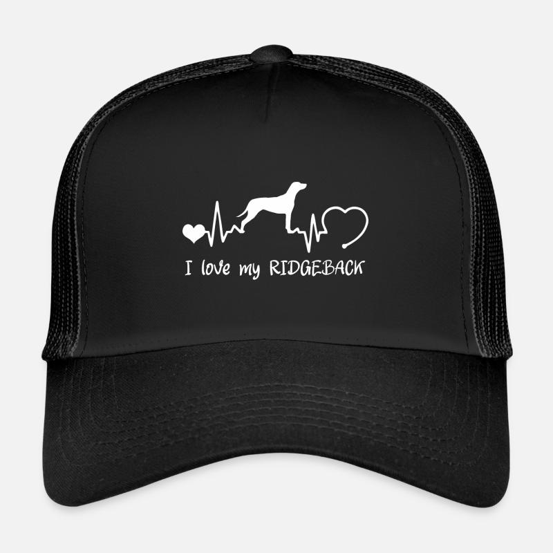 Rhodesian Ridgeback mit Herzschlag - Trucker Cap - Schwarz/Schwarz
