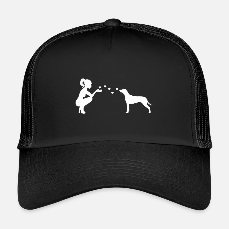 Rhodesian Ridgeback mit Frau - Trucker Cap - Schwarz/Schwarz