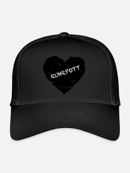 Kohlen Herz mit Ruhrpott Schriftzug - Casquette trucker  - noir/noir - Devant