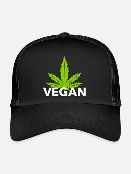 VEGAN - Casquette trucker  - noir/noir - Devant