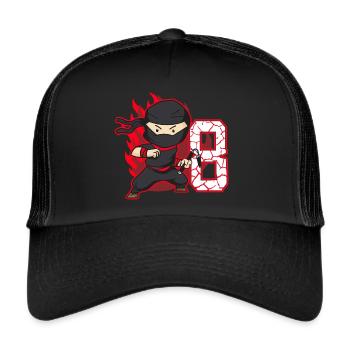 Ninja Fighter Birthday Boy 8 years old Ninjas - Trucker Cap - black/black - Front