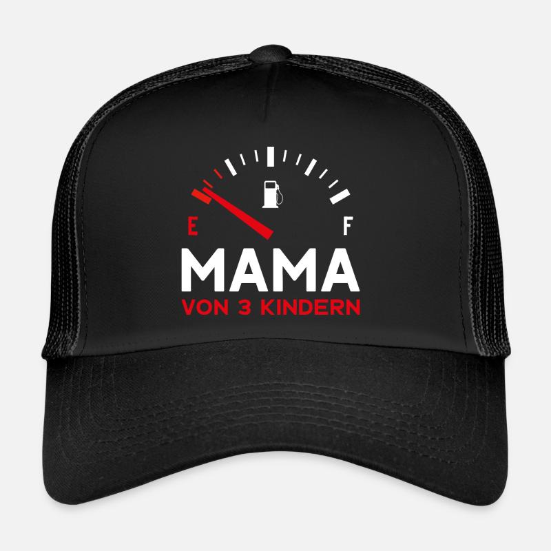 MAMA 3 KINDER MUTTERTAG - Trucker Cap - Schwarz/Schwarz
