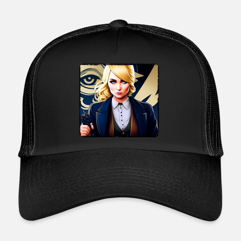 Fille blonde dans un style steampunk cool Casquette trucker 