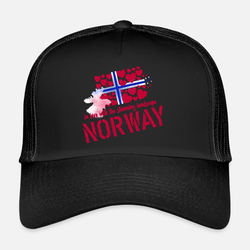 Norwegen Elch norge - Trucker Cap - Schwarz/Schwarz