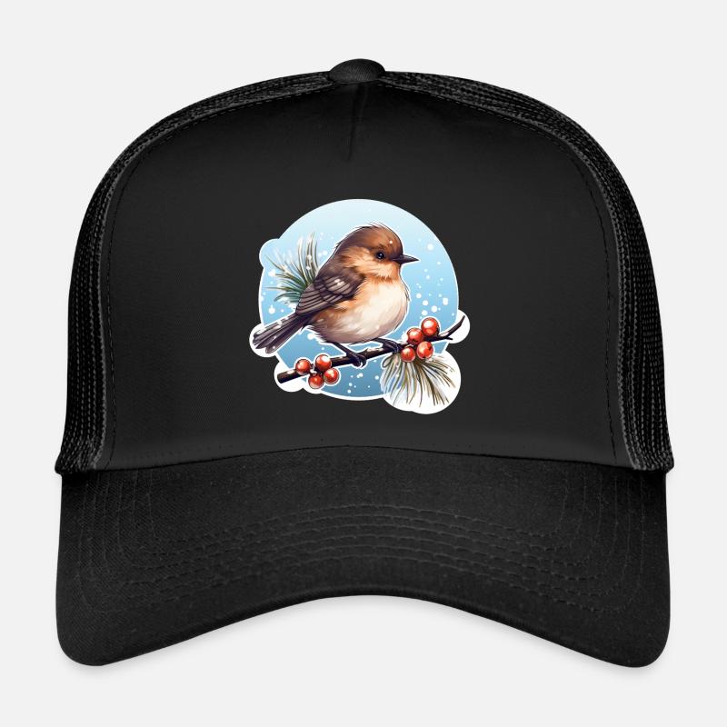 Tarier des prés en hiver Casquette trucker 