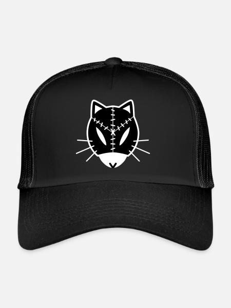 Catkuroeil - Casquette trucker  - noir/noir - Devant